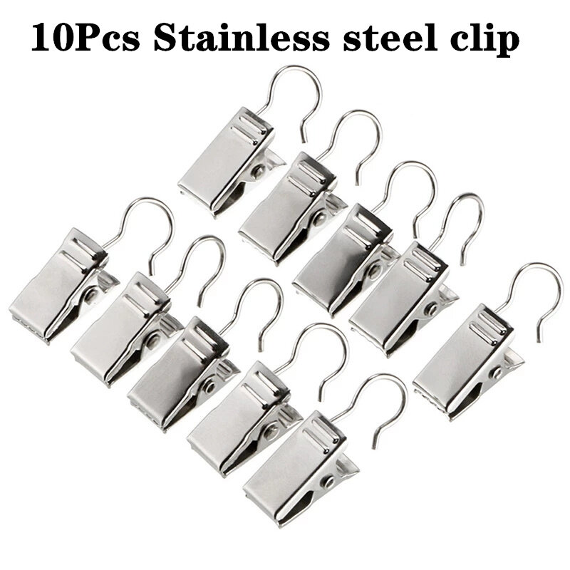 10 Pieces/set of Stainless Steel Curtain Clip with Hook/multifunctional ...