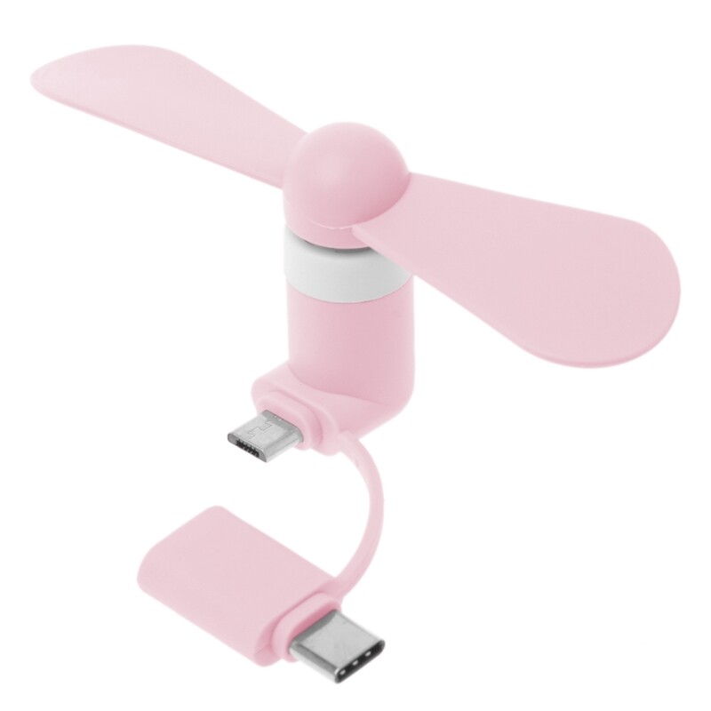 Portable 2 in 1 Cooler Type-C Hanldheld Cooling Fan Mini USB Fan Cell Phone Fans for android Micro USB Phones