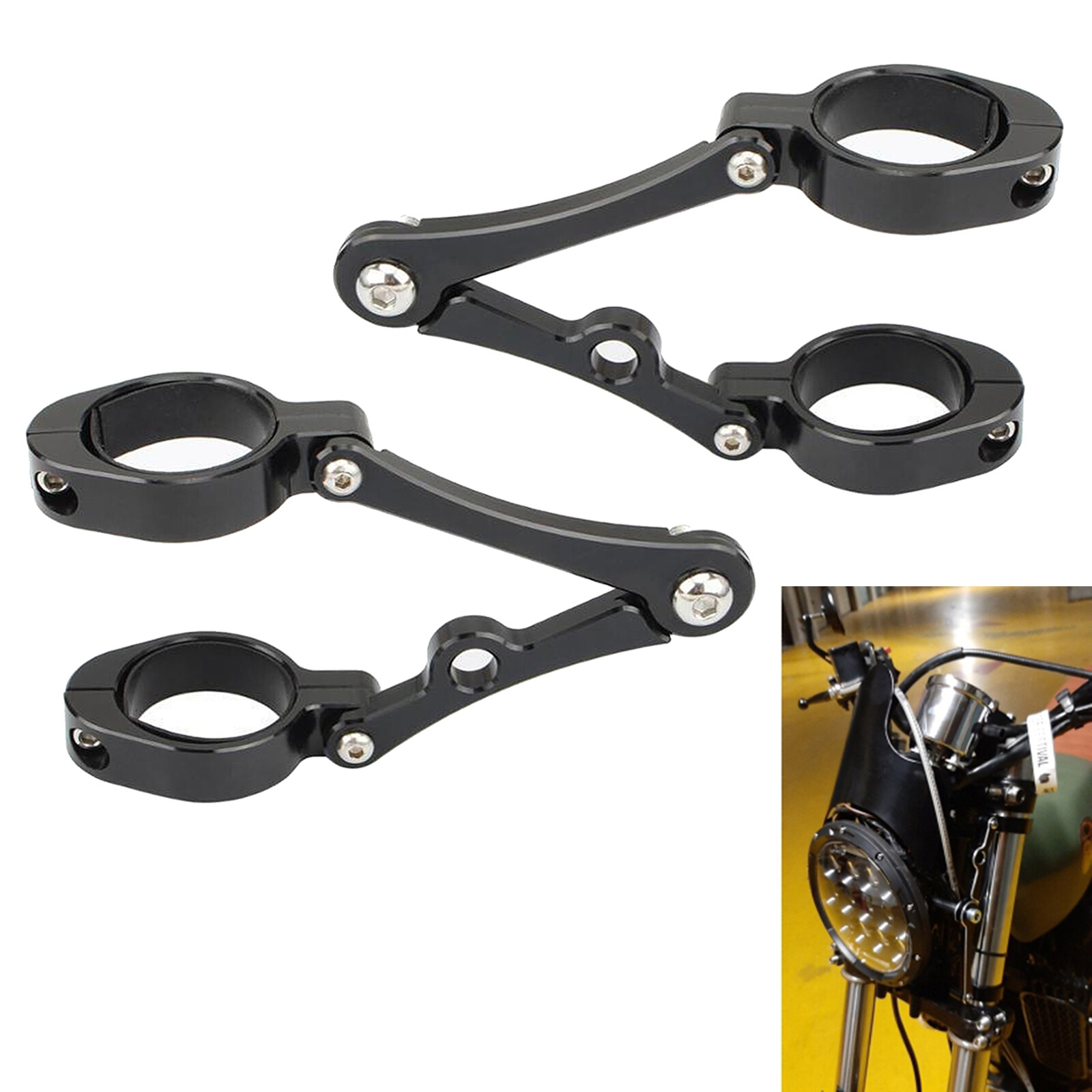 Gazechimp 2pcs Motorbikes Headlight Bracket Mount Clamp 39mm-41mm Fork Tube for Suzuki