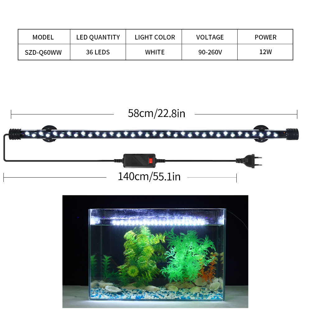 HATELI Aquarium Diving Lights Fish Tank Lights Fish Tank Brightening Lights High Brightness LED Lights Ornamental Fish Lighting Fish Tank Landscaping Aquarium Lights