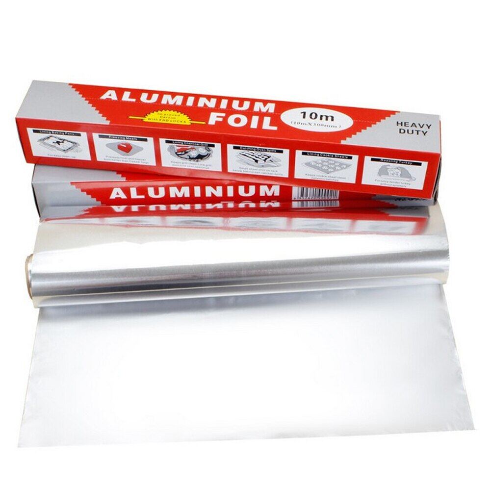 10m*30cm Tin Foil Paper Pack Cook Baking Bbq Grill Silver Baking Tinfoil Paper Sheet Roll Barbecue Cooking