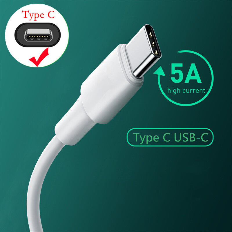 Cáp USB Type-C 5A Chính Hãng, Dây Sạc VOOC Cho OPPO Reno K5 K3 Find X A11 R17 Siêu Đèn Flash Sạc Loại-C Sạc Dây