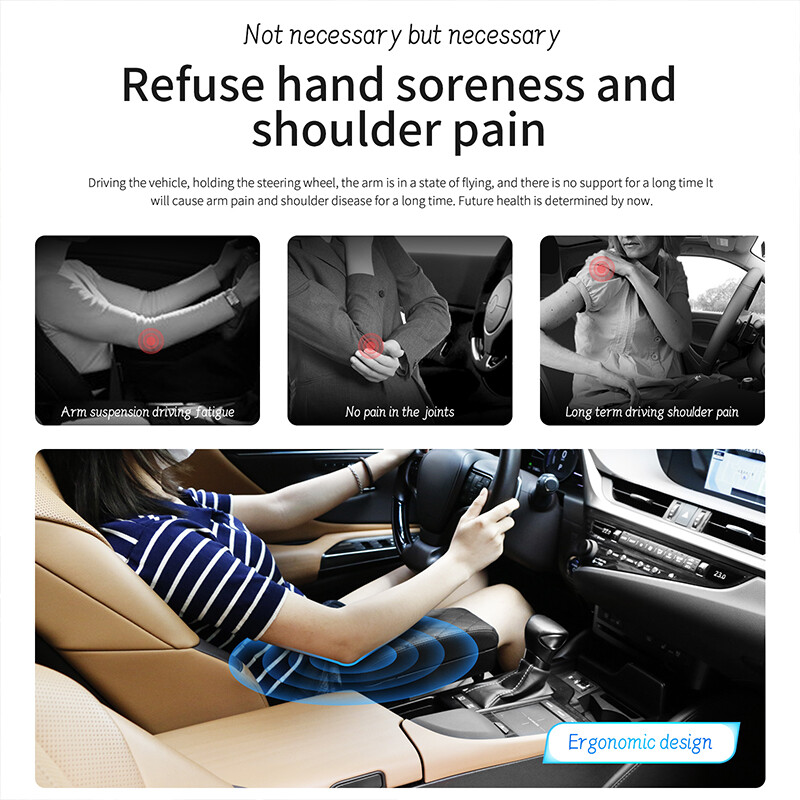 Embroidered Car Armrest Box Universal Car Seat Side Storage Box Adjustable Center Console Elbow Support Cushion Storage Box