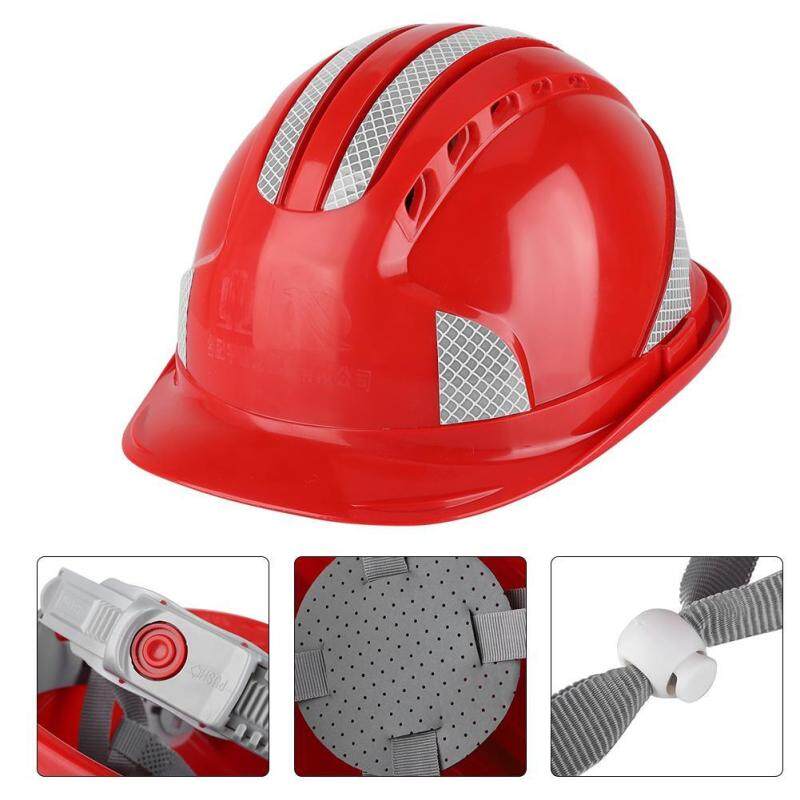Worker Construction Site Protective Cap Ventilate ABS Hard Hat Reflective Stripe Safety Helmet