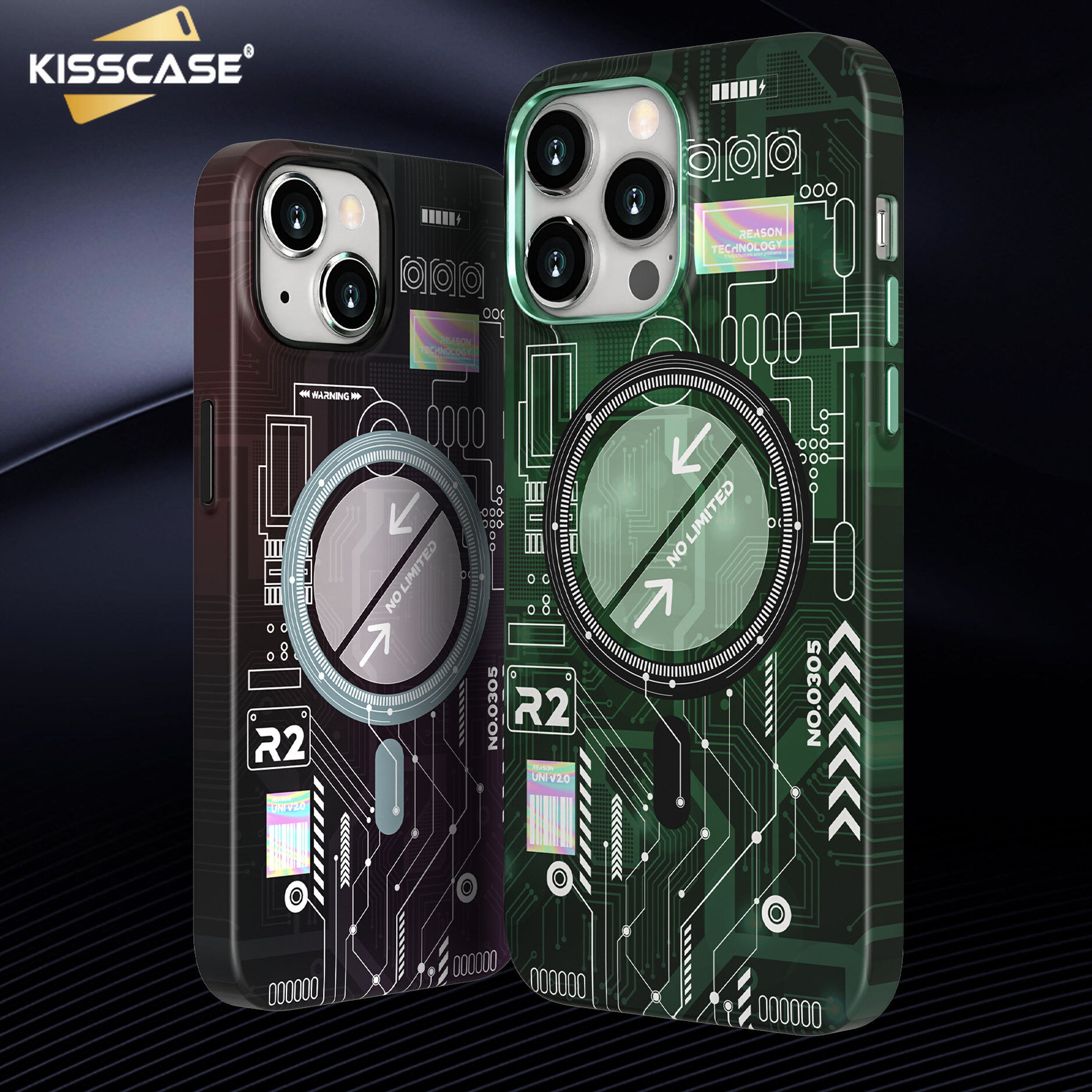 KISSCASE Magsafe Magnetic Wireless Charging Case for IPhone 14 Pro Max 14 Plus Shell Luminous Frosted Case Metal Lens Frame Cover for Iphone 12 13 Pro Max Case Fashion Shockproof PC Back Cover
