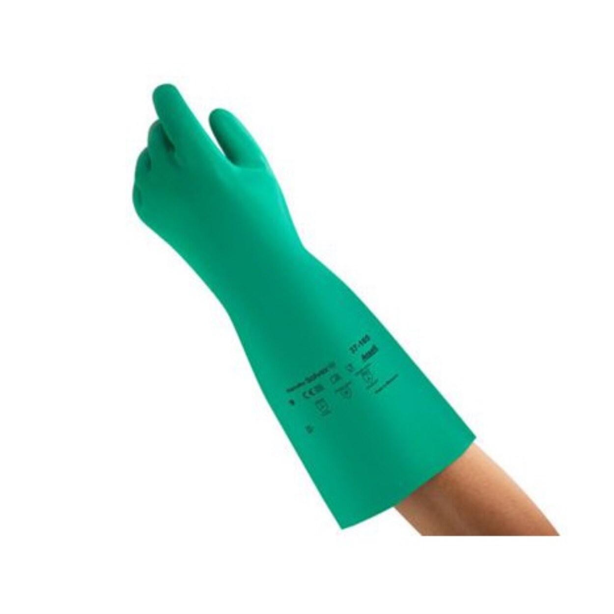 New ! Nitrile Glove Green Chemical Heavy Duty Nitrile Acid Resistance