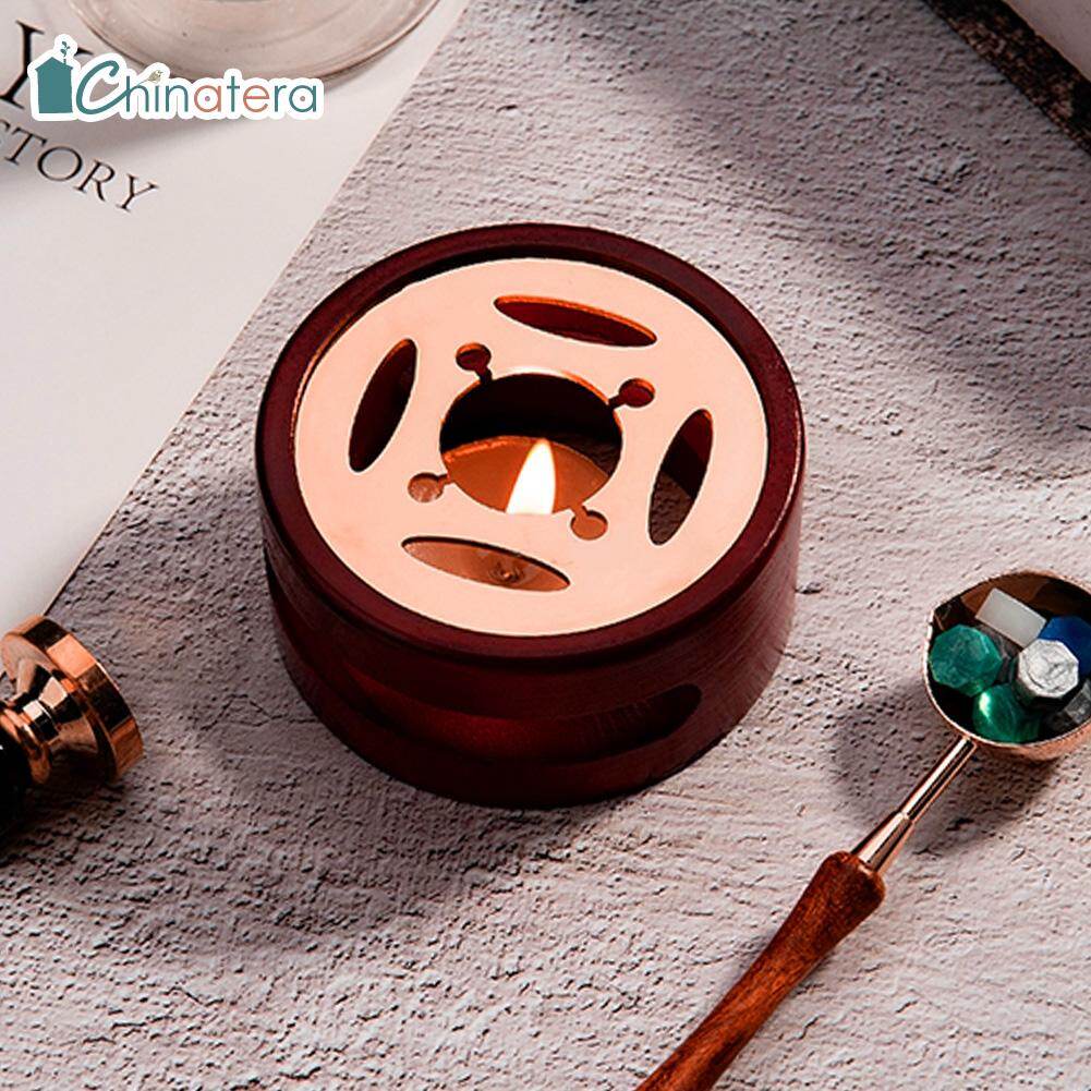 [Chinatera] Retro Wax Seal Solid Wood Melting Stove Oven Furnace Wax Pot Beads Sticks Heater Wax Warmer Decorative Craft Fire Paint Stamp Accessories