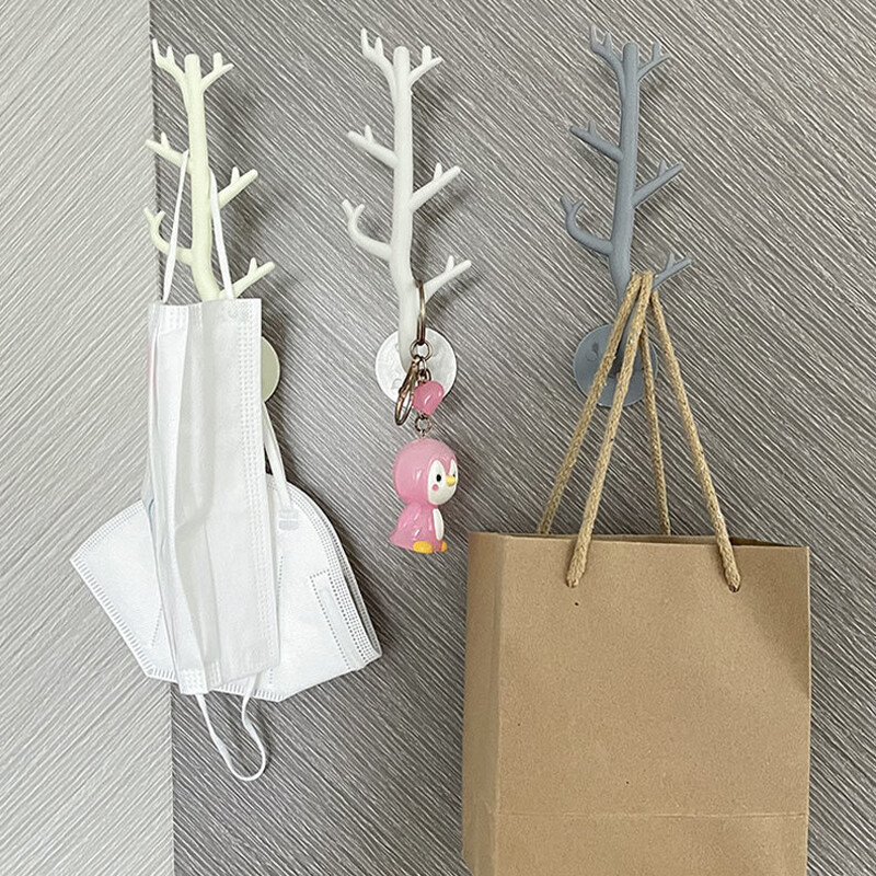 Loozykit Wall Hooks Tree Branch Hooks Non Punch Wall Hanging Hook Key Hat Hook