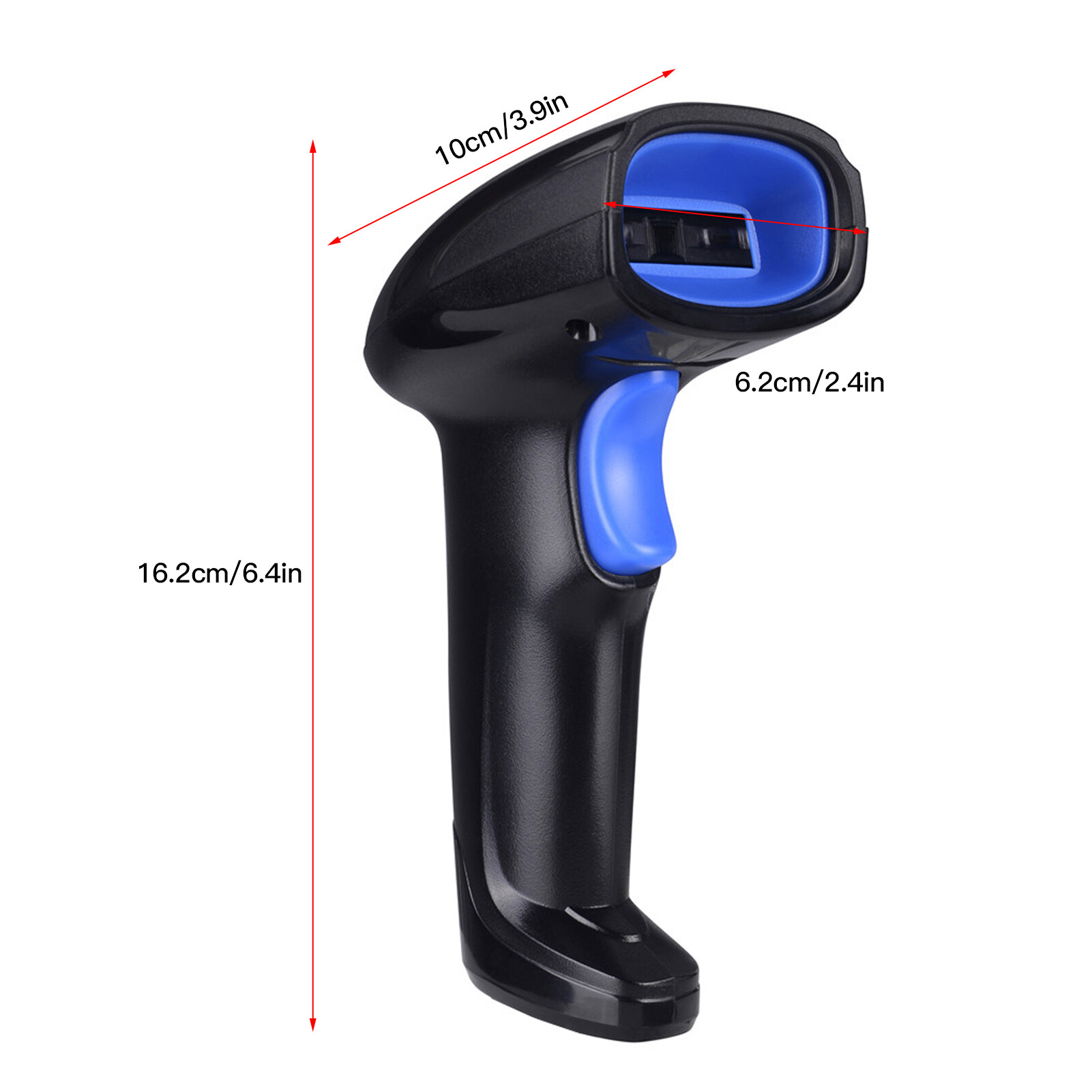 KKMOON Máy Quét Mã Vạch Không Dây 2 Trong 1 2.4G & Máy Quét Mã Vạch Có Dây USB Máy Đọc Mã Vạch 1D Cầm Tay Tự Động Với Pin Sạc Bộ Thu USB Mini Cáp USB Cho Máy Tính Máy Tính Xách Tay
