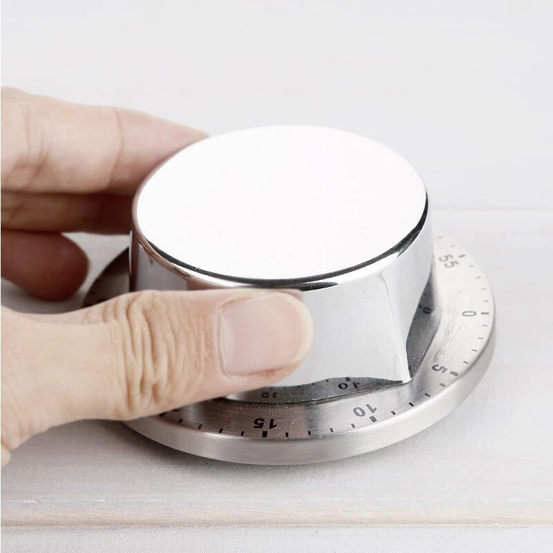 KIPRUN Kitchen Timer Stainless Steel Mechanical Cooking Timer with Magnetic Base Alarm Clock Student Time Management Countdown Cooking Tools 60 Minutes
