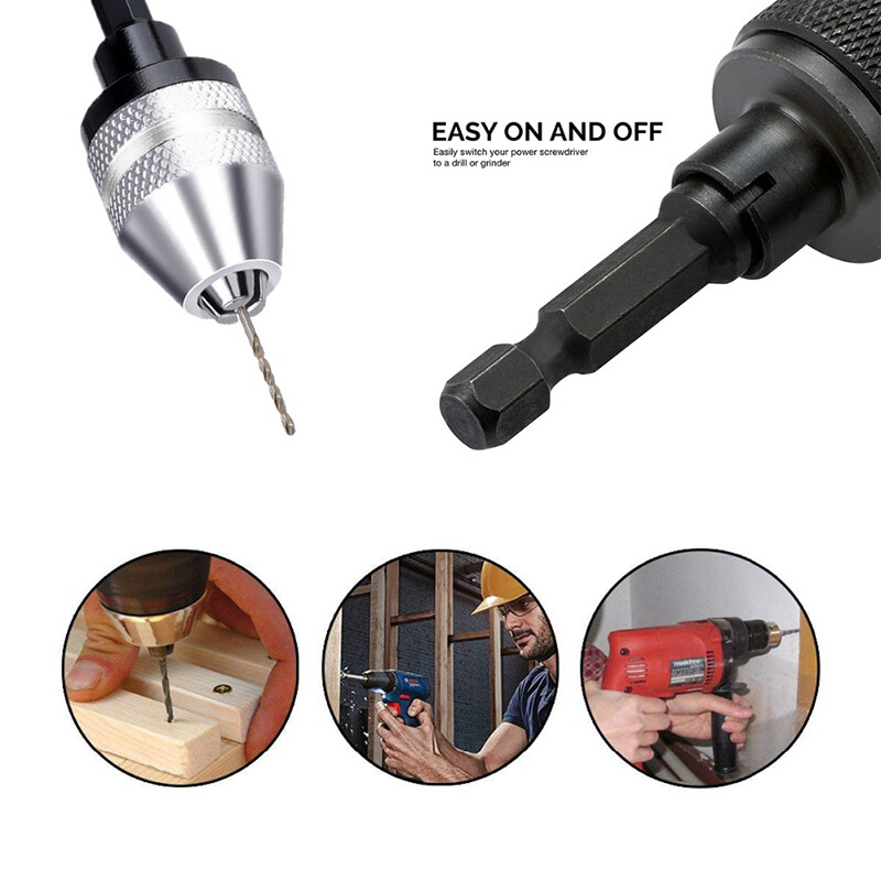 [Hàng Có Sẵn] KIPRUN Mâm Cặp Khoan Không Chìa Dụng Cụ Chuyển Đổi 0.3-3.6Mm Mâm Cặp Chuyển Đổi Thay Đổi Nhanh Thân Lục Giác 1/4 Cho Khoan Điện