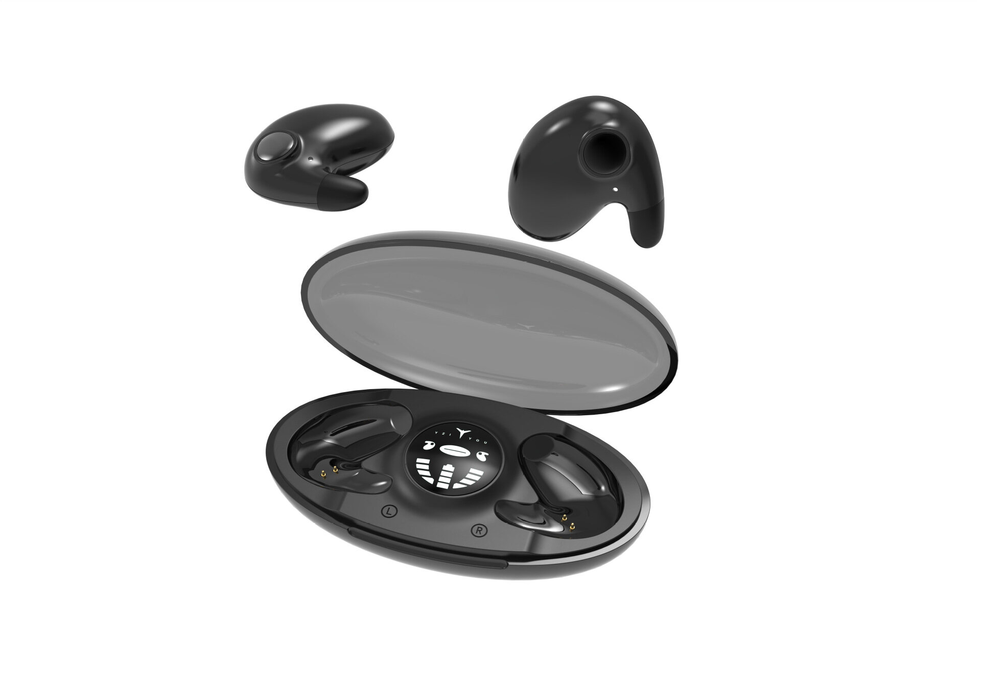 MD538 Wireless Earbud Intelligent Noise Cancelling Sleep Headphones LED Display Bluetooth5.3 In-ear Earphone for Universal Mobile Phones