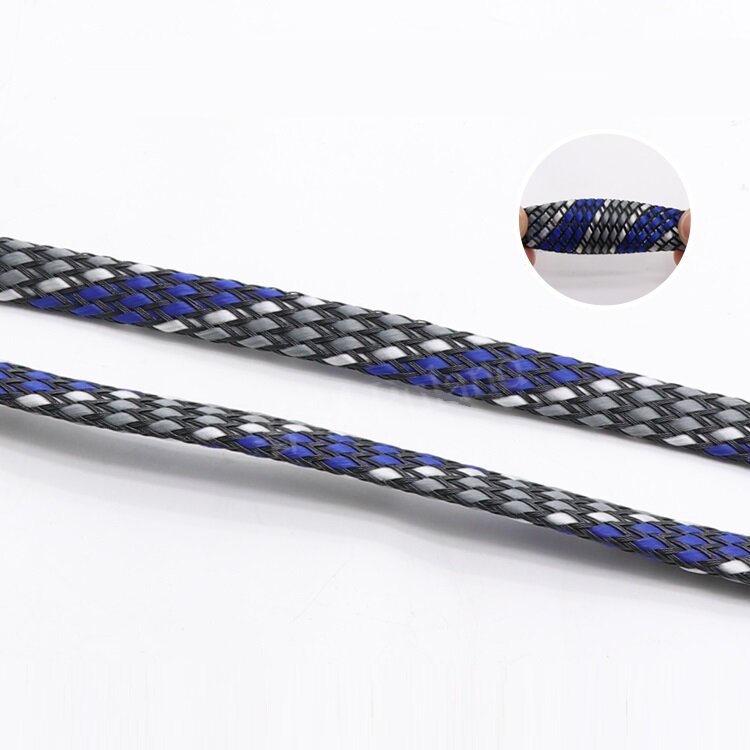 12MM Expanded Braid Sleeve PP Cotton Yarn + PET Expandable Sleeving Soft Wire Wrap Insulated Cable Protection Line Harness Sheath-5Meters