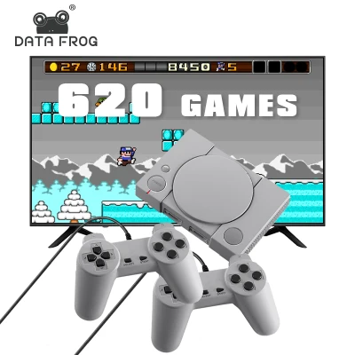 Data Frog Retro Video Game Console Build in 620 Games 8 Bit Support AV Out Put With 2 Player Controller（EU Plug）