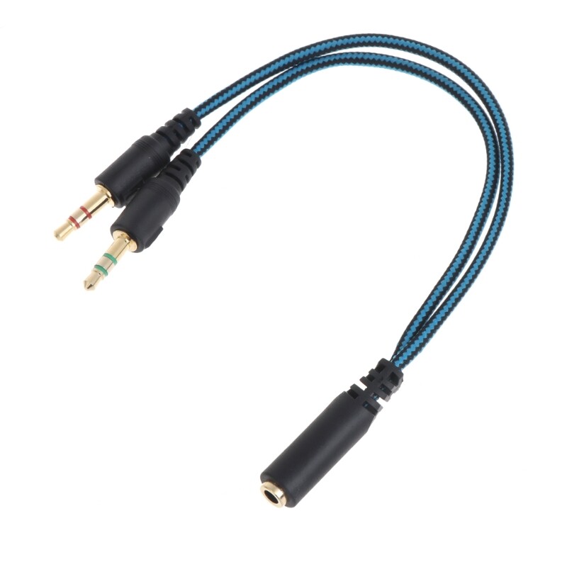Microphone Stereo Jack Earphone Port Cord Headset to PC Laptop Adapter PC 3.5mm Female with Headphone/Mic Transform