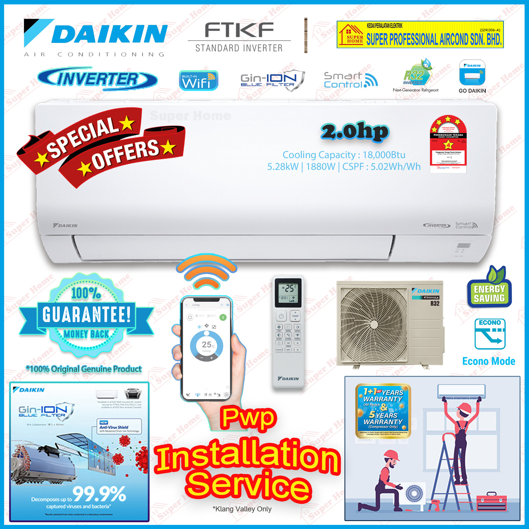 daikin air conditioner rating