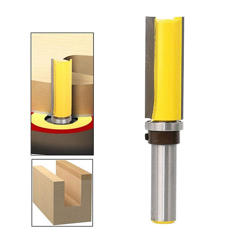 [COD][จัดส่งฟรี]Straight Flush Trim Router Bit Set With 1/4Inch Shank