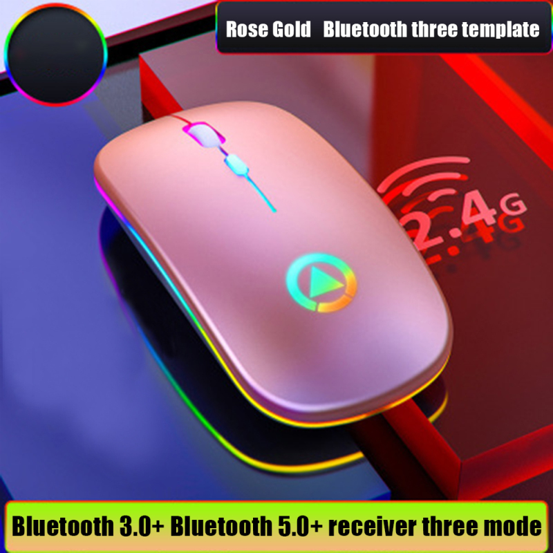 Chuột quang không dây wxxiwei 2.4ghz, chuột không dây rgb có thể sạc lại usb cho pc máy tính xách tay