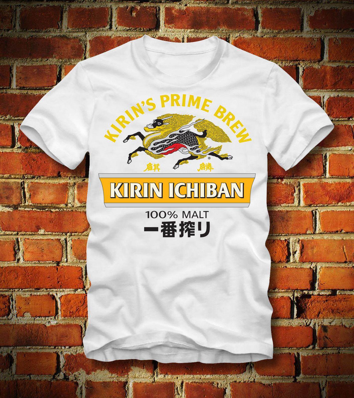 Jingze Boardrippaz T Shirt Kirin Ichiban 100% Malt Prime Minuman Jepang Bir Bier Brauerei 100% Katun Huruf Kaus Bergambar Tee Top