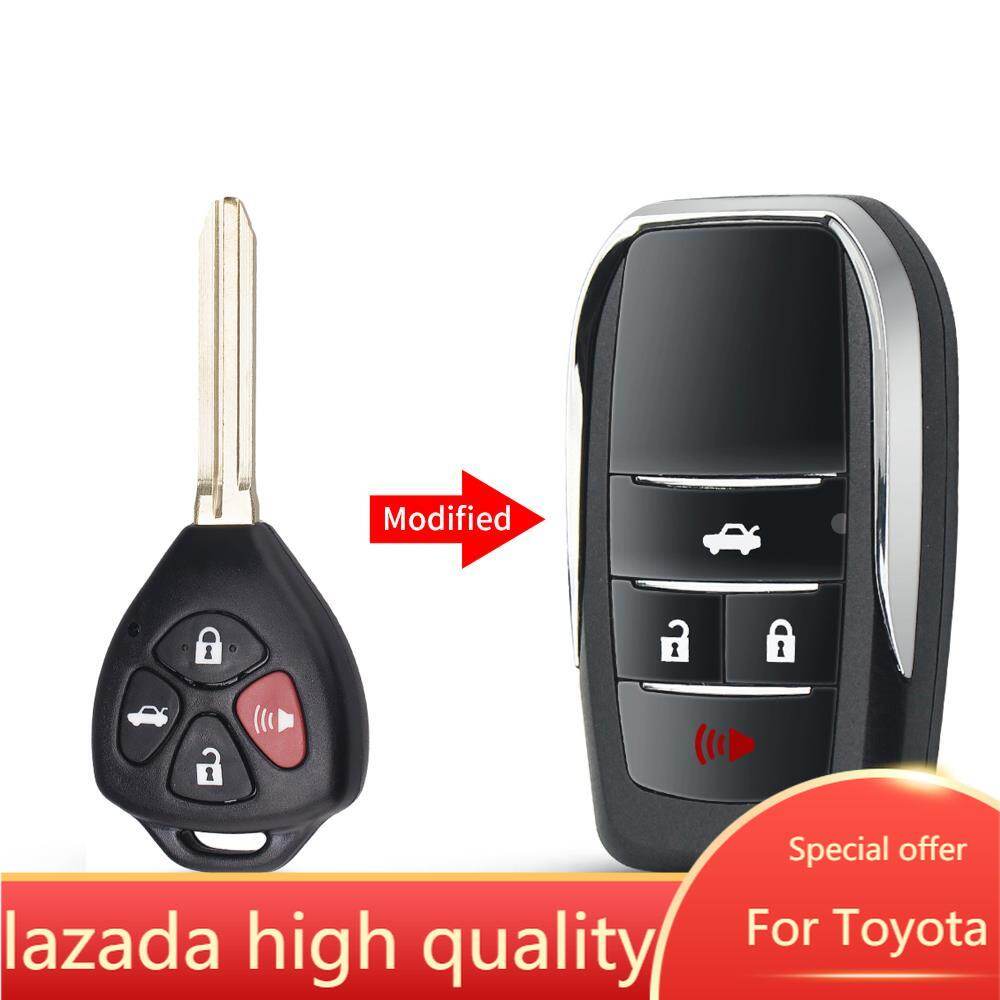 Thay Thế Sửa Đổi Gấp Xe Từ Xa Vỏ Bọc Chìa Khóa Cho TOYOTA Scion Corolla RAV4 Camry Avlon 4 Nút Đầu Chìa Chưa Cắt