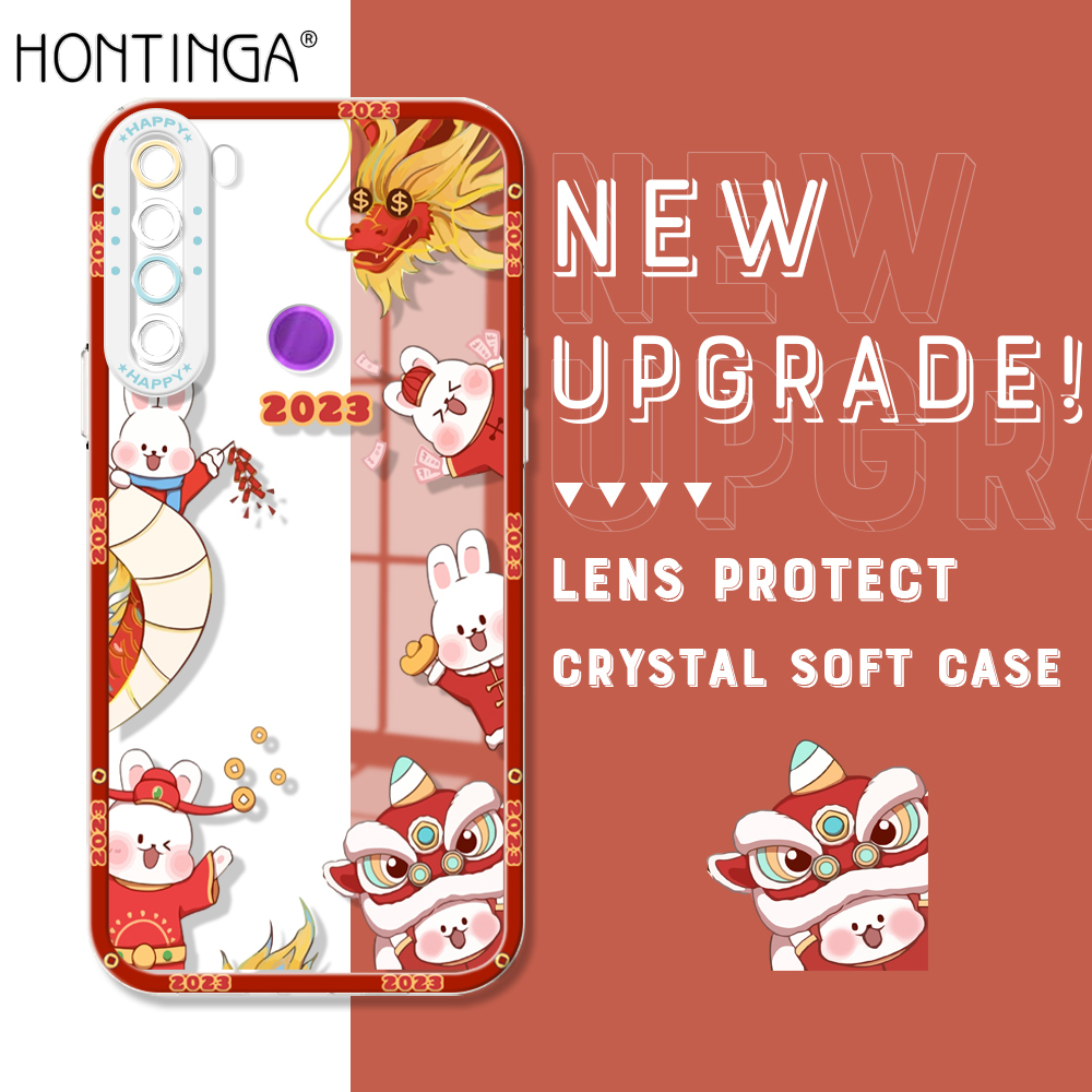 Hontinga Casing Case For Xiaomi Redmi Note 11T Pro+ Note 11S Note 11 Pro 5G 4G Note 8 Pro Note 9 Case Transparent Clear Case Rabbit Year Phone Case Soft Silicone Full Cover Shockproof Rubber Cases Back Cover Phone Casing Softcase For Girls
