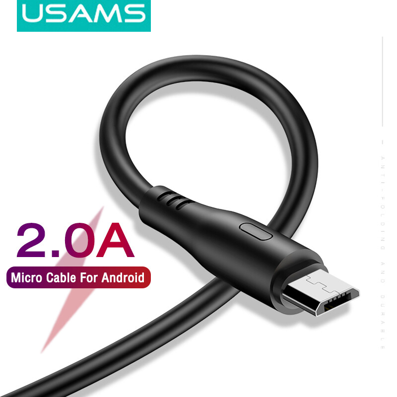USAMS Micro USB Charger Cable For Android Phone Fast Charging Cable 1M 2A for Phone with Micro port charging