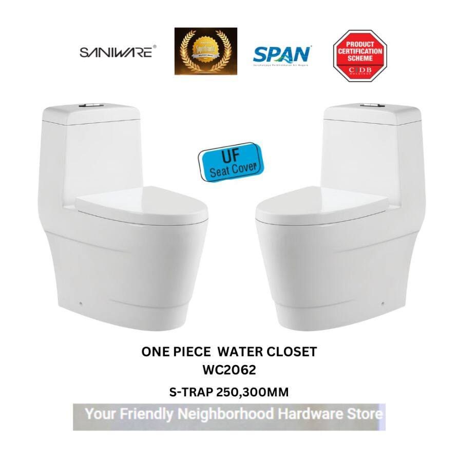 WC2062 SANIWARE ONE PIECE WATER CLOSET STRAP 250,300MM TOILET BOWL