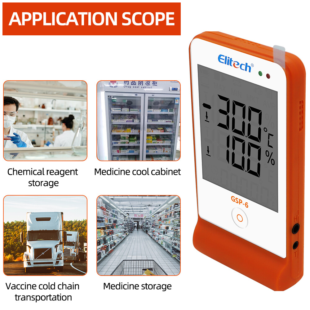 Digital USB Temperature Humidity Data Logger RC-4/RC-4HC/RC-5/GSP-6/RC-5+ LCD with External Sensor Cold-chain Transportation Digital USB Data Logger