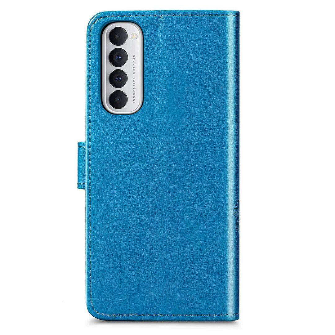 FAYANGRIES For Oppo Reno4 Pro 4G (6.5 ) Case, Clover Embossing Solid color Phone Casing Flip Advanced Business PU Leather Cover Stand Support Bracket Succinct Wallet