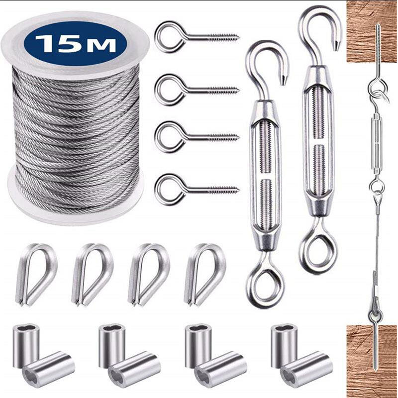 Uniko 1Set Multifunctional Wire Rope Kit Stainless Steel Cable Tent