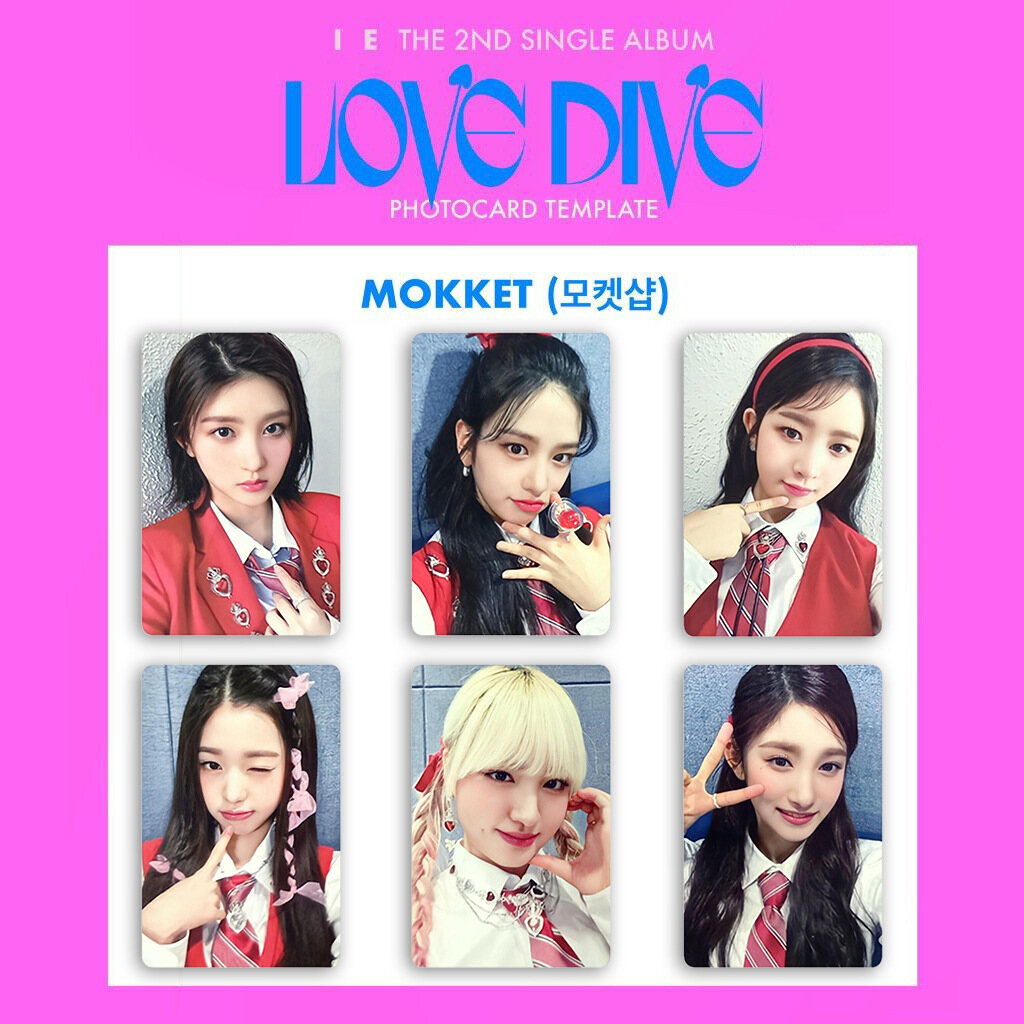 Ive photocard ive 2nd album love dive photo cards mokket photo cards gaeul liz rei leeseo wonyoung yujin photo cards 6 per set