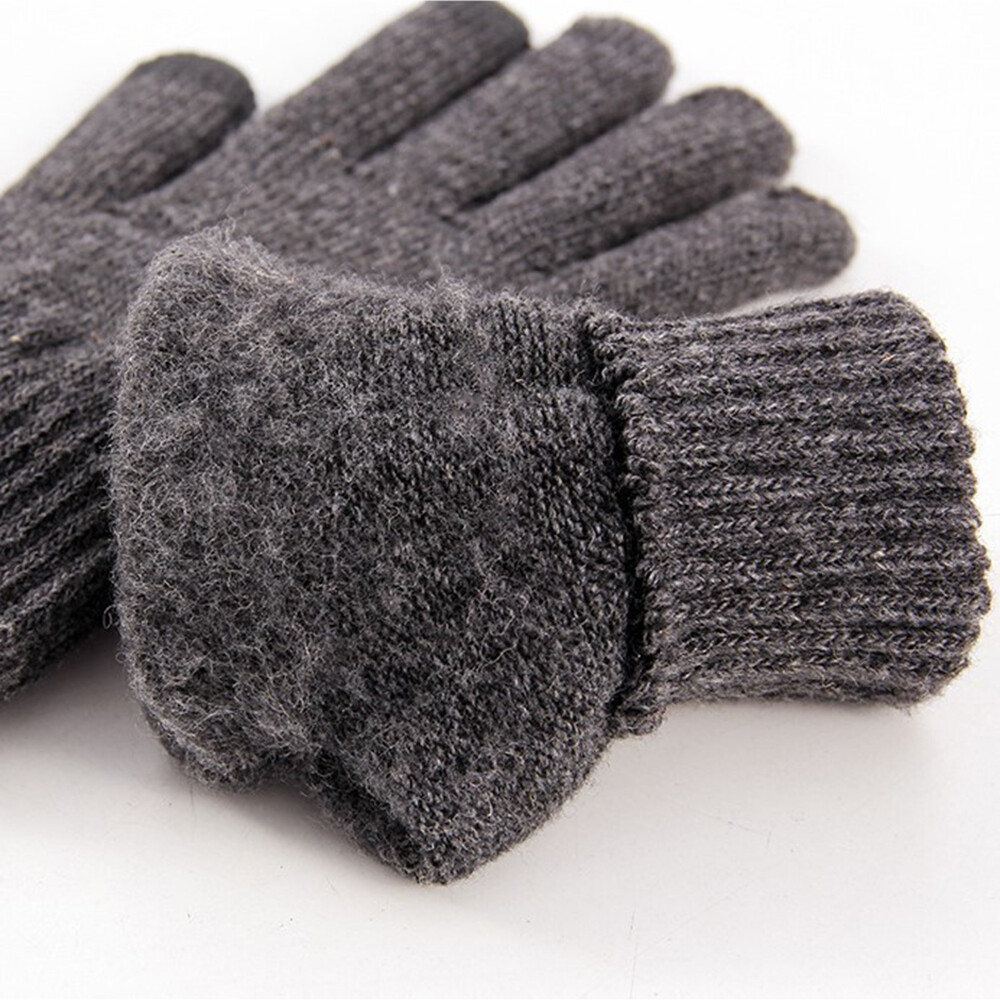 Wool Mitten Color Solid Screen High Quality Knitted Autumn Winter