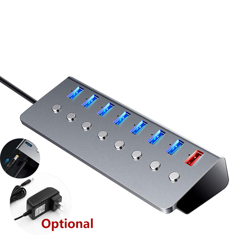 JDB USB splitter usb 3.0 with independent switch, external power supply ...
