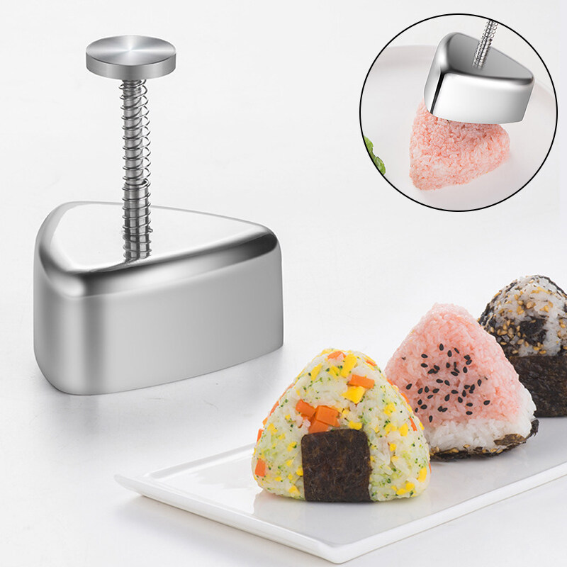 HIFUAR Stainless Steel Rice Ball Mold Triangle Sushi Mold Meal Children