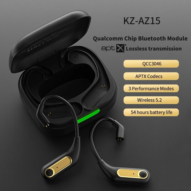 Tai Nghe KZ AZ15 Mô-đun Bluetooth True Tai Không Dây Móc Cáp Bluetooth 5.2 Nâng Cấp Cáp Tai Nghe APTX Lossless Dây Tai Nghe Kèm Hộp Sạc Dây Tai Nghe Thay Thế Cho KZ ZSN EDX DQ6S EDA ZS10 PRO GK CCA TANGZU WAN ER TRN MT1 Phụ Kiện Tai Nghe Earbud