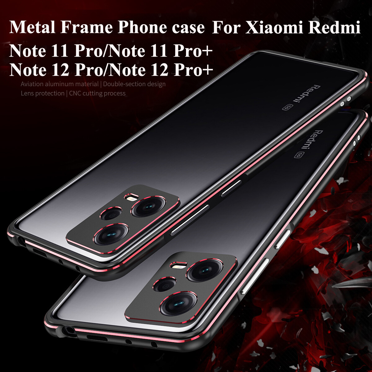 Metal Frame For Xiaomi Redmi Note 12 Turbo case Redmi Note 12 Pro Plus Note12 Pro+ Case Redmi Note 11 Pro Pro+ 5G case Aviation Aluminium Protective Cover