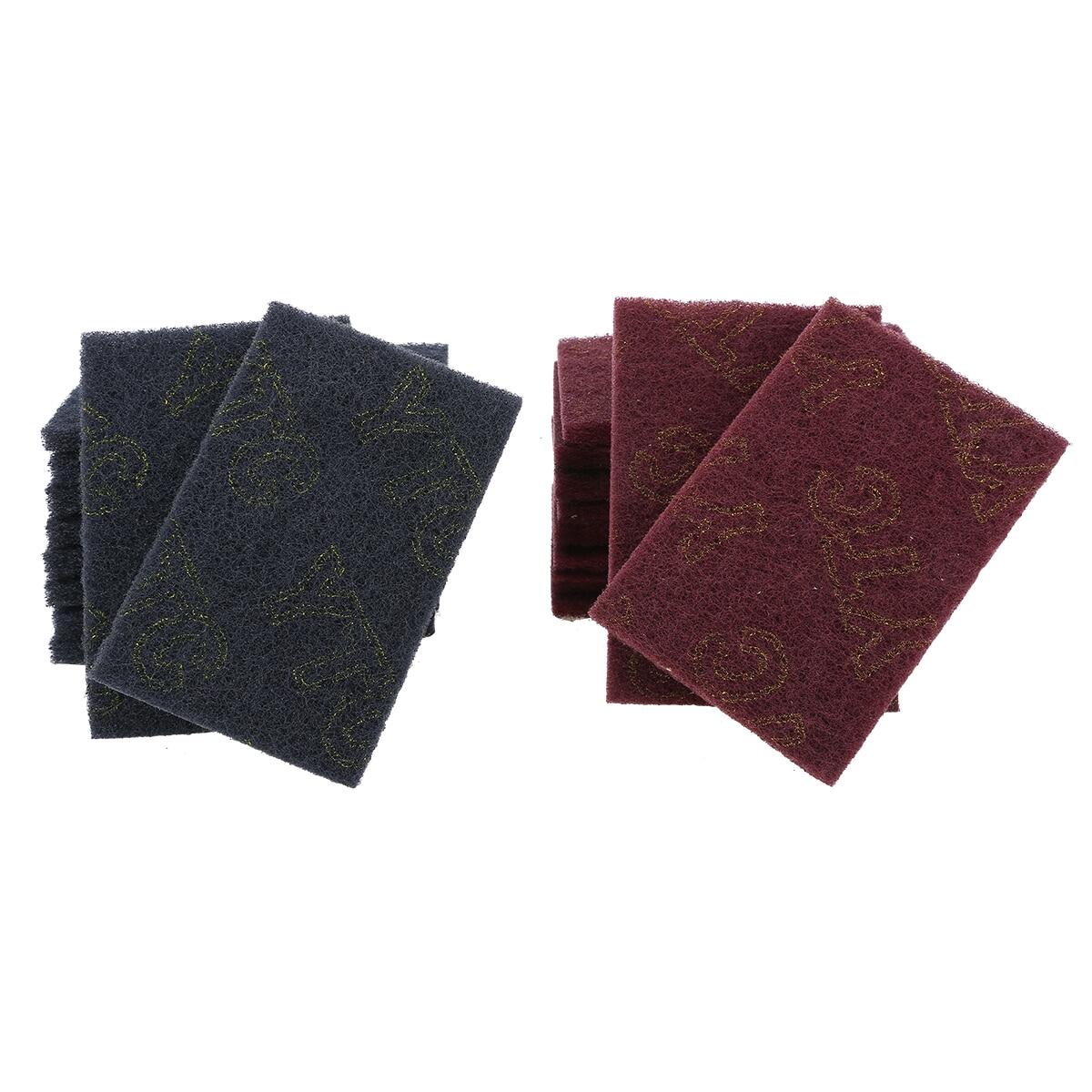 20pcs Scotch Brite Pad 15x10 X0.7cm Grey/red Abrasive Finishing Fine