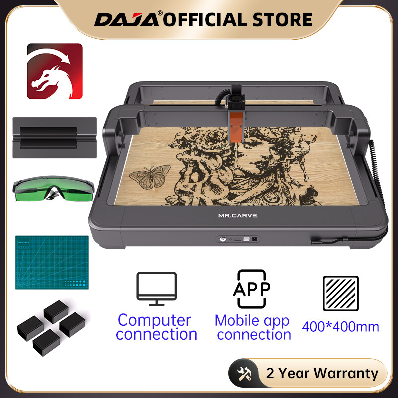DAJA MR.CARVE M3 Laser Engraver Engraving All Materials Dual Laser Heads  for Metal Paper Bamboo Glass Plastic 400*400mm Area - AliExpress