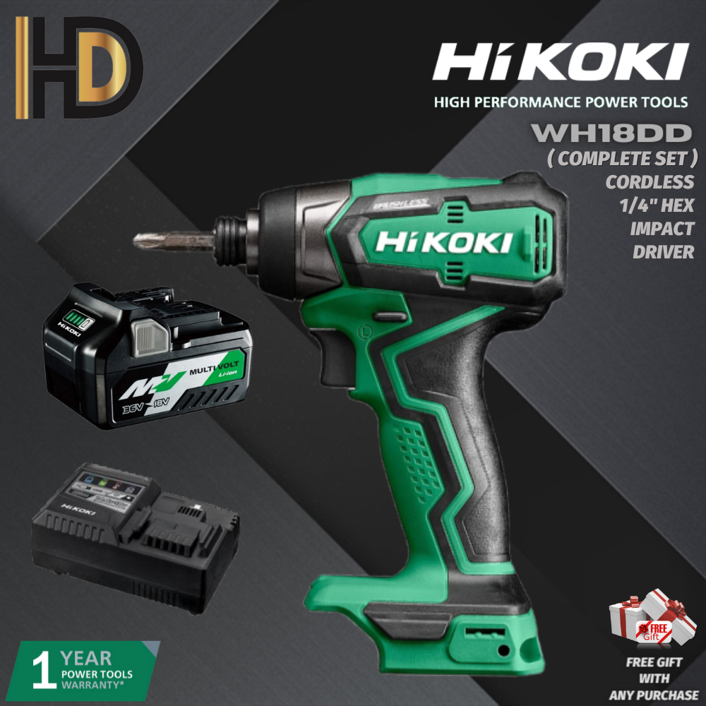 HIKOKI 18V WH18DD 1/4" Hex Impact Wrench / Brushless Motor / Most