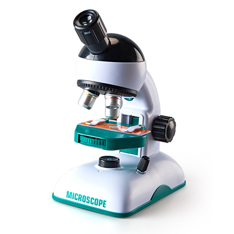 CONUSEA Children's Microscope Toy Set HD Optical Microscope Scientific Experimental Teaching AIDS Science Experiment Equipment Set Science Educational Microscope Kids Educational Toys Gift for Children