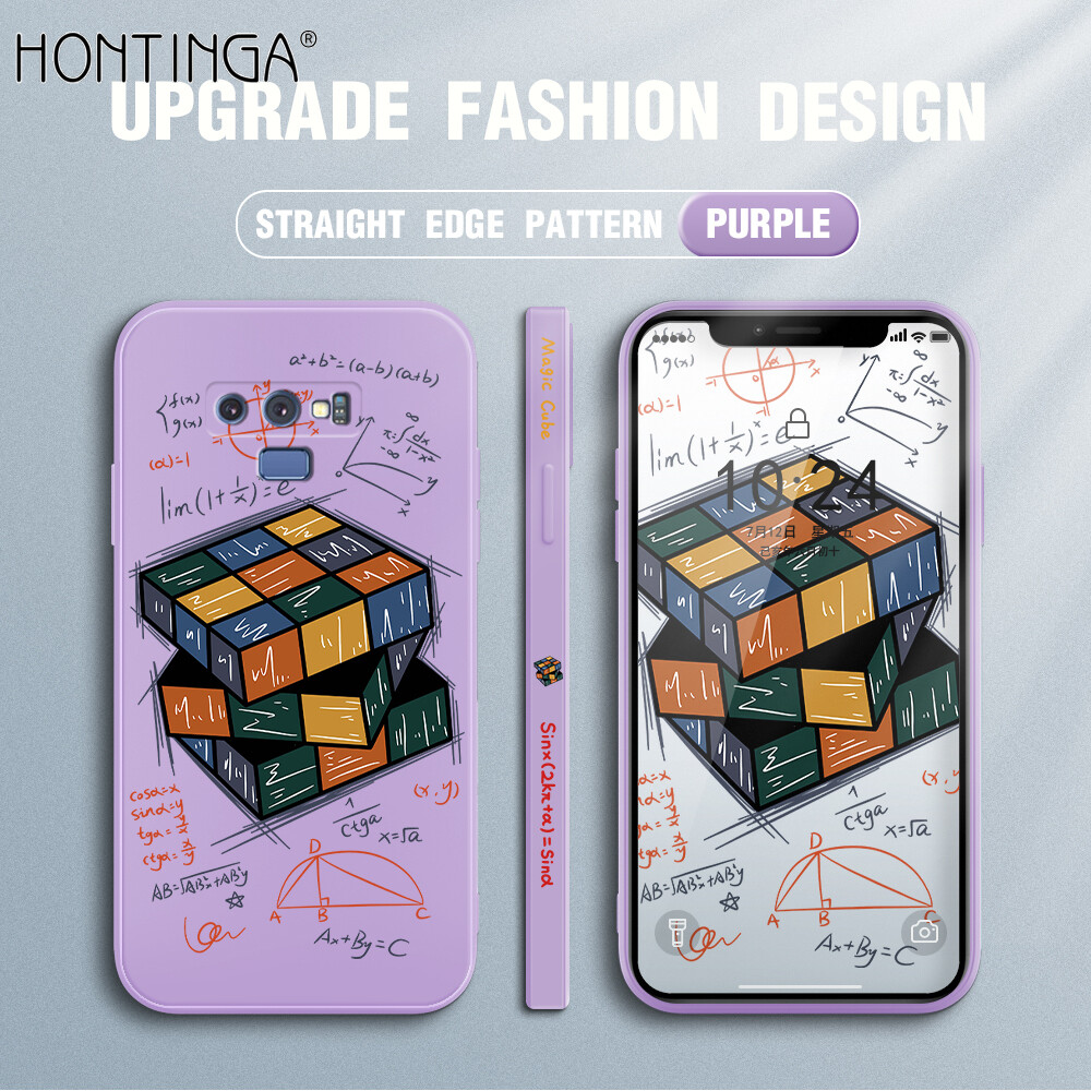 Hontinga vỏ trường hợp ốp cho samsung galaxy note 9 note9 khối rubik công thức, ốp họa tiết viền silicon mềm dạng lỏng chính hãng hình vuông ốp bảo vệ toàn bộ camera ốp lưng ốp điện thoại ốp mềm cho nam