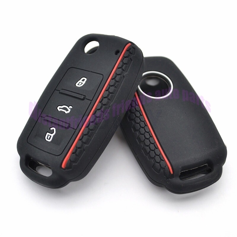 NEW Xukey® Silicone Key Case Fob For VW POLO Bora Beetle Tiguan Passat ...