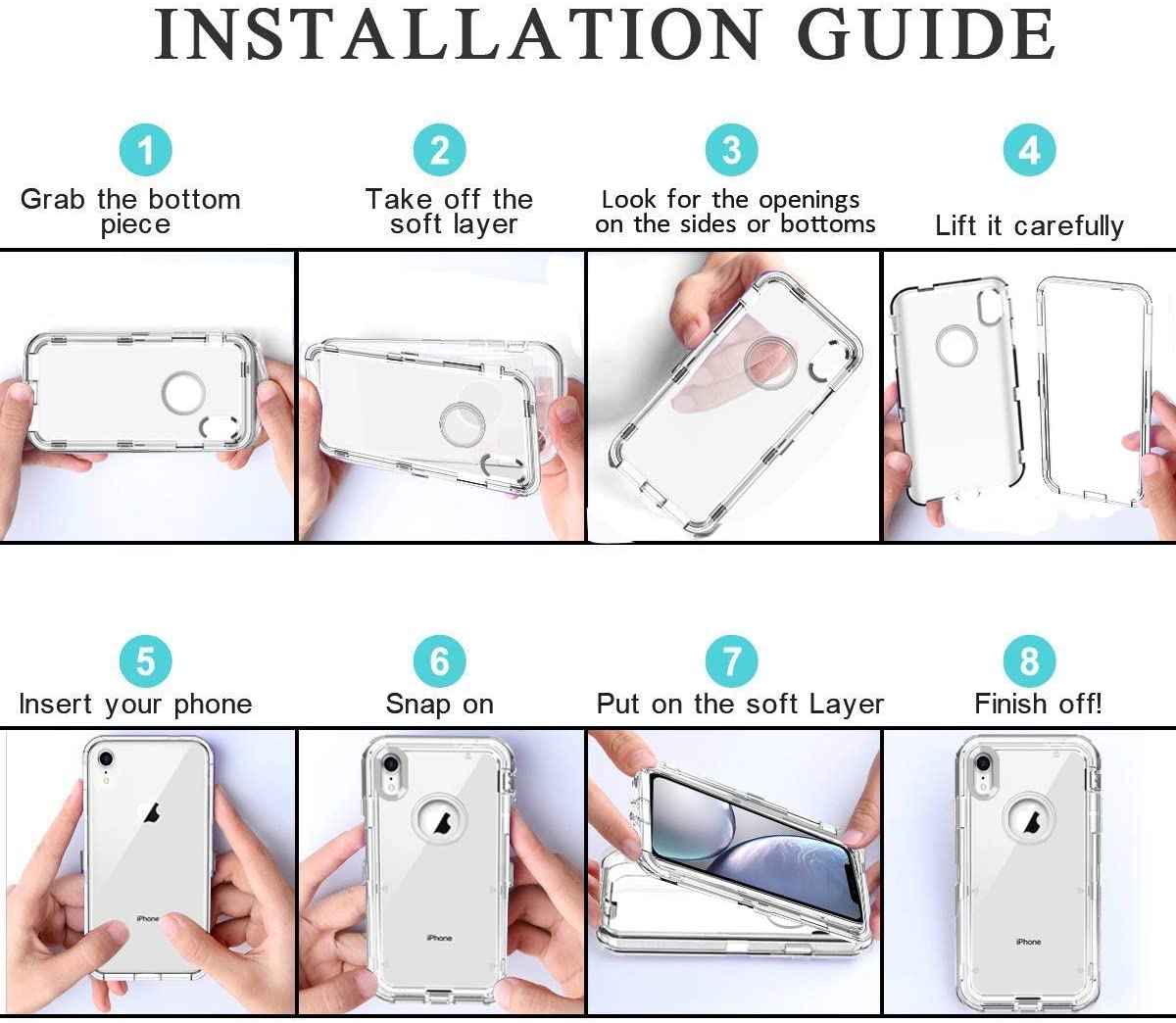 Cho trường hợp bảo vệ Iphone, rõ Ràng Ốp nhựa PC pha tạp cứng nhựa TPU mềm chịu lực cao Chống Sốc Chống-Mùa Thu Armor Defender Trường Hợp Đối Với iPhone 15 Pro Max/15/14 Pro Max/14/13 Pro Max/12 Pro Max/11/11 Pro Max/11 pro/ XS Max/XR/xs/x/ SE 2022 8 7 6
