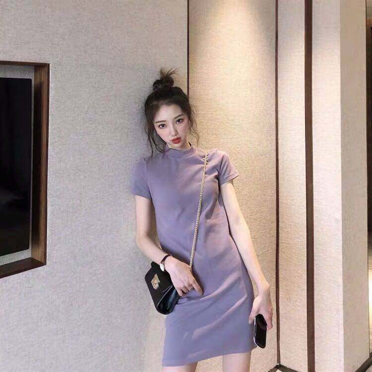 IELGY Váy Ngắn Tay Kiểu Pháp