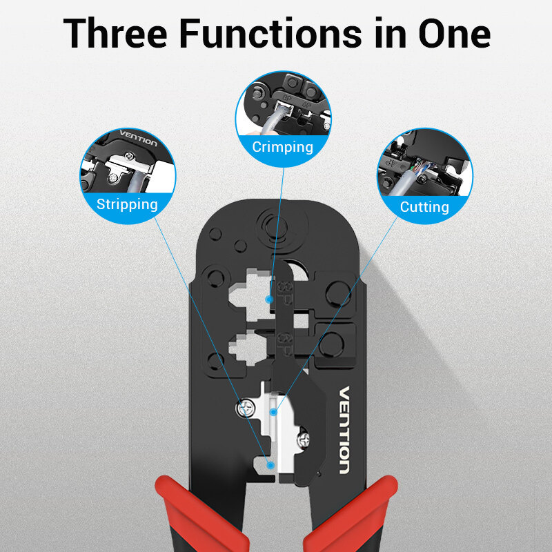 Vention Crimping tool Crimper 3 in 1 Stripping Cutting Crimping Multi-Function Crimping for RJ45 RJ11 RJ12 4P 6P 8P rj45 Crimper