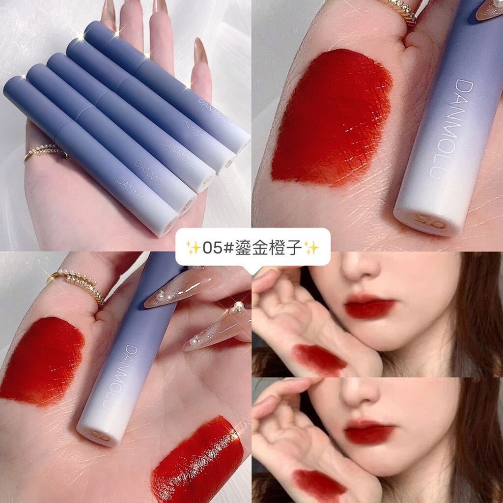 DANMOLU 5 Cái/bộ Son Bóng Doraemon Son Lì Bùn Mịn Lì Lâu Trôi Son Dưỡng Ẩm