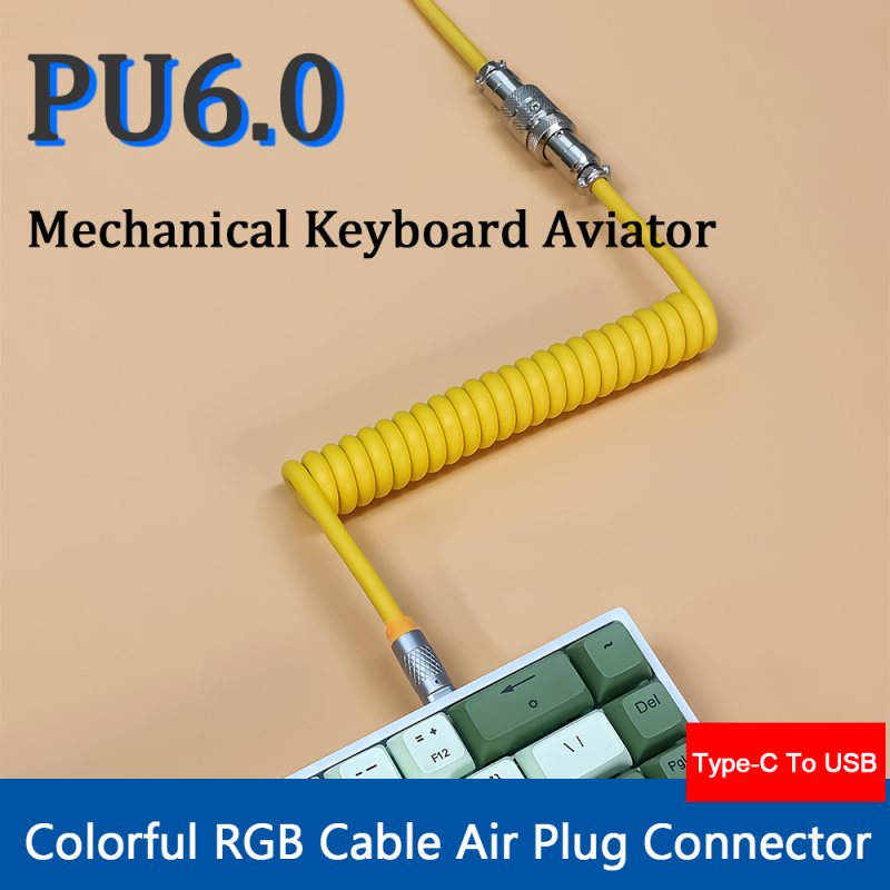 Bàn Phím Cơ Dây cáp xoắn dây Loại C Cáp USB tùy chỉnh chơi game CuộN Aviator máy tính Đầu dây nối hàng không cáp sạc