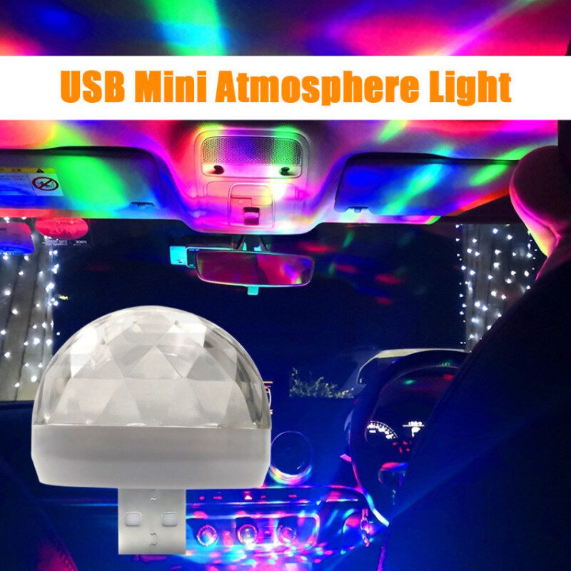 2 Bóng Đèn Vũ Trường Mini USB, Đèn LED Tạo Không Gian Ổ USB Cho Xe Hơi, Đèn Tiệc Kích Hoạt Bằng Âm Thanh, Đèn Nhấp Nháy Ảo Thuật Cầm Tay