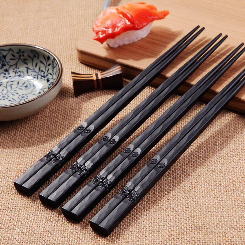 1Pair/set Reusable Chopstick Stainless Steel Chop Sticks Chinese White Vine Gift 