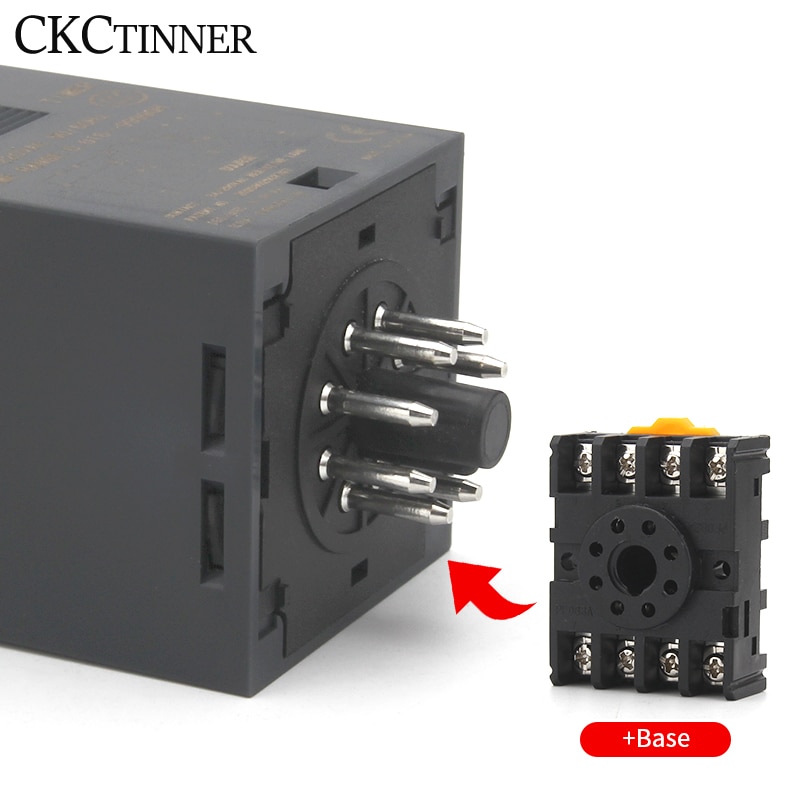 New Product DH48S DC/AC24V AC220V Precision Programmable Delay Relay 0.01S-99990H With Socket Base DH48S Series Time Relay